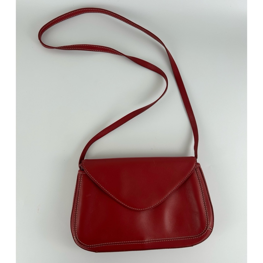Vintage Bandolini Genuine Leather Small Red Crossbody Bag